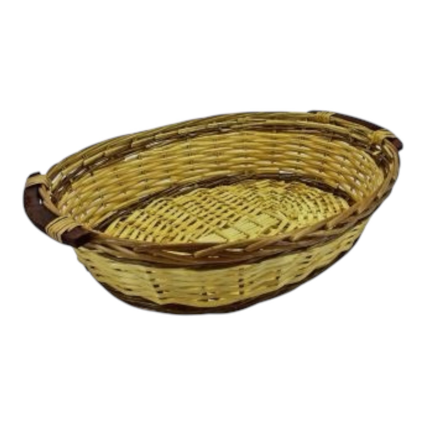 Cesta ovale naturale/noce cm63X46H13