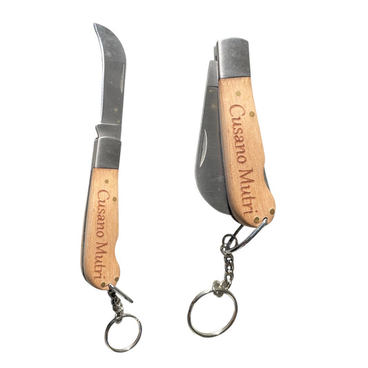 Coltello serramanico in legno di faggio con p/chiave 15 cm